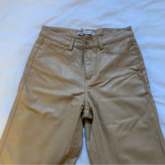 Melina pants lookalike! Faux leather beige nude flare out pants - Picture 4 of 8